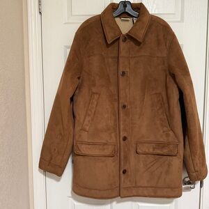 Men’s LL Bean Brown Suede Look Jacket/Coat Sz L